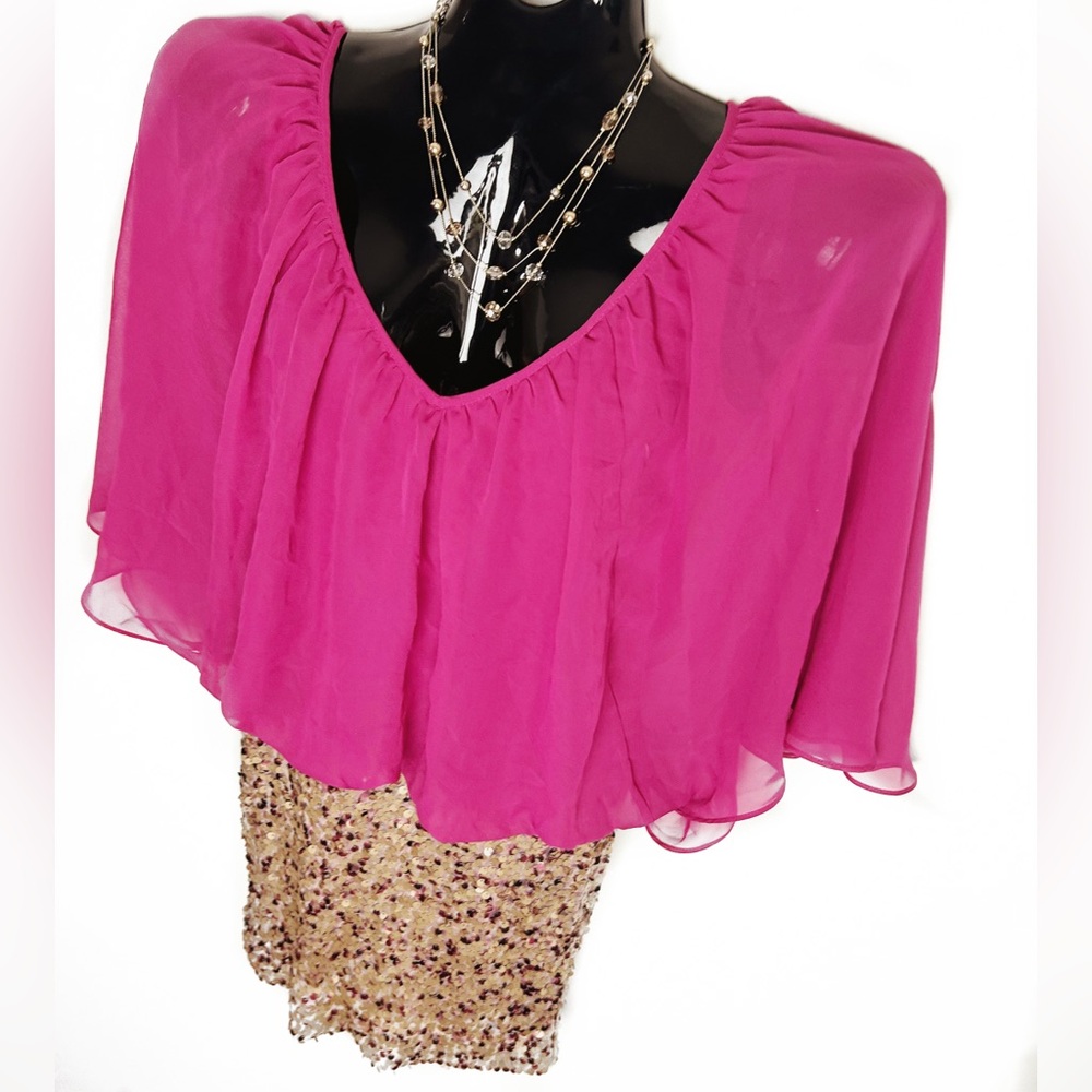Fuchsia Sequin Bottom Dress - Picture 7 of 12